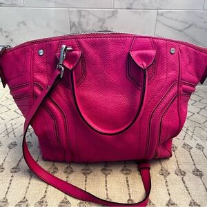 Hot Pink Leather Molly Tote Bag